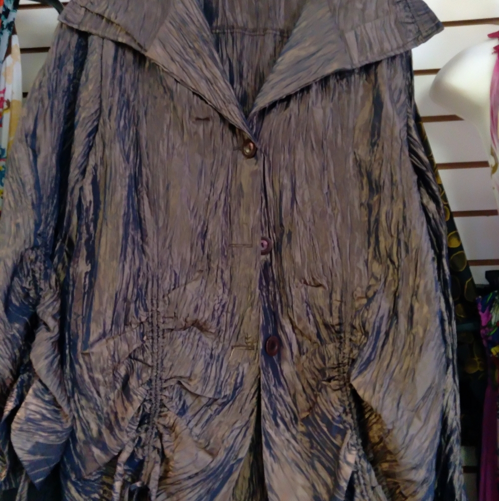 crinkle jacket copper color